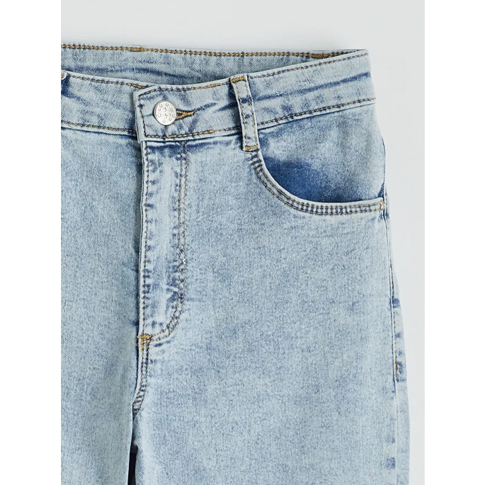 LCW Kids Mavi İspanyol Paça Kız Çocuk Jean Pantolon