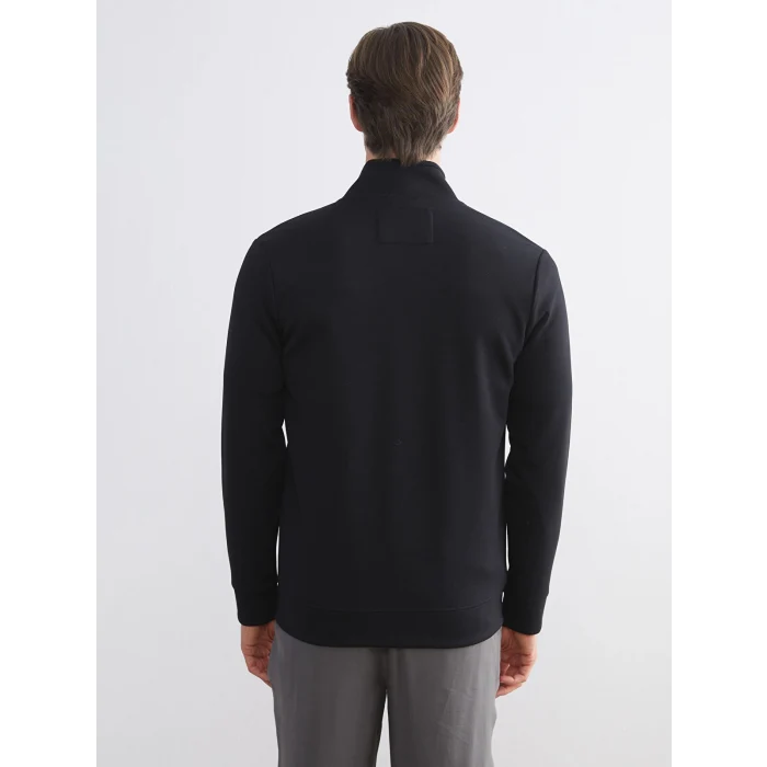 SOUTHBLUE Siyah Dik Yaka Erkek Fermuarlı Sweatshirt