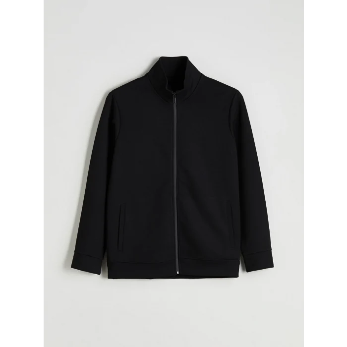 SOUTHBLUE Siyah Dik Yaka Erkek Fermuarlı Sweatshirt