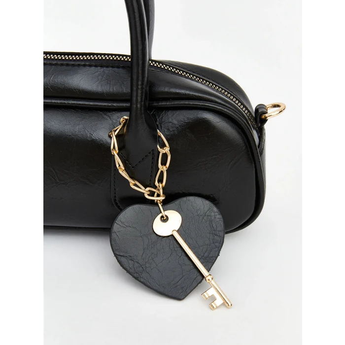 LCW ACCESSORIES Siyah Deri Görünümlü Kadın Omuz Çantası