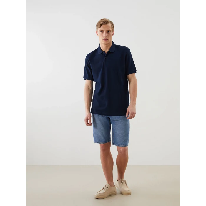 LCWAIKIKI Classic Lacivert Polo Yaka Kısa Kollu Pike Erkek Tişört