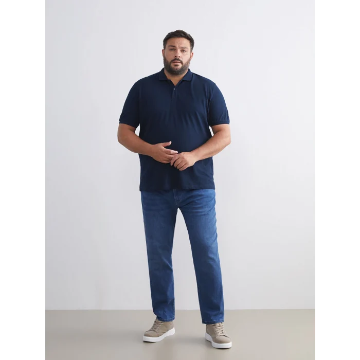 LCWAIKIKI Classic Lacivert Polo Yaka Kısa Kollu Pike Erkek Tişört