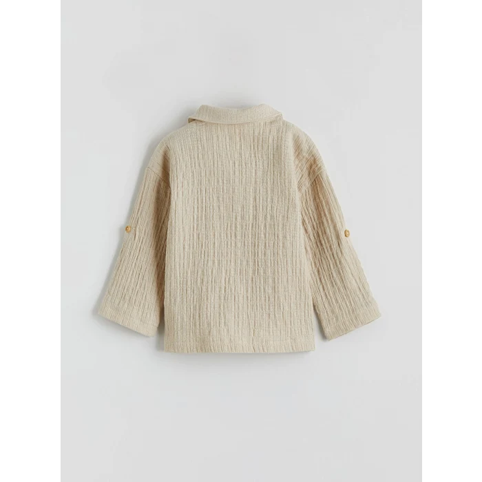 LCW baby Bej Müslin Erkek Bebek Gömlek ve Pantolon