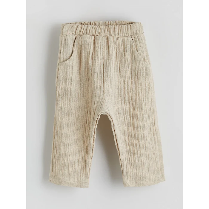 LCW baby Bej Müslin Erkek Bebek Gömlek ve Pantolon