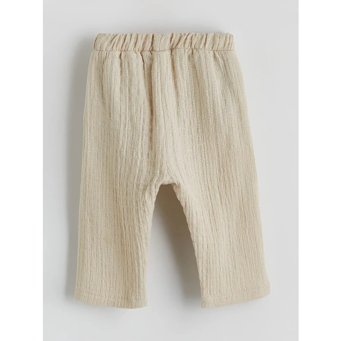 LCW baby Bej Müslin Erkek Bebek Gömlek ve Pantolon