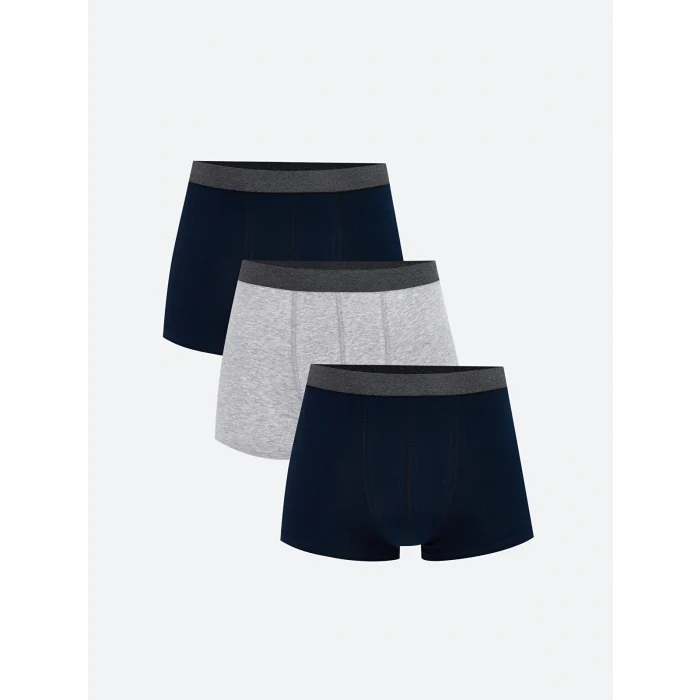 LC WAIKIKI Gri Standart Kalıp Pamuklu Esnek Erkek Boxer 3lü