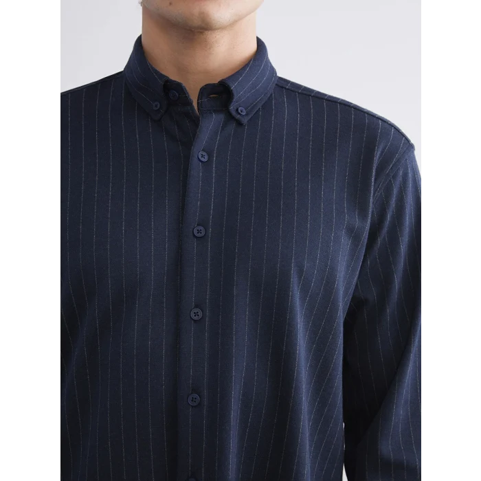 SOUTHBLUE Lacivert Çizgili Uzun Kollu Erkek Gömlek