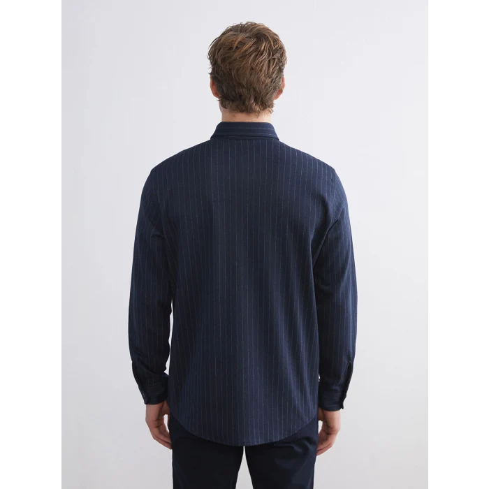 SOUTHBLUE Lacivert Çizgili Uzun Kollu Erkek Gömlek