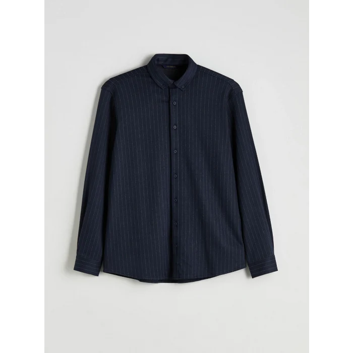 SOUTHBLUE Lacivert Çizgili Uzun Kollu Erkek Gömlek