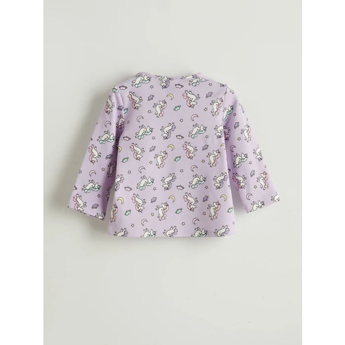 LCW Kids Lila Desenli Kız Çocuk Pijama Takımı