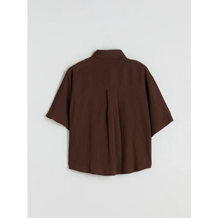 LCW Vision Kahverengi Dokulu Kadın Gömlek