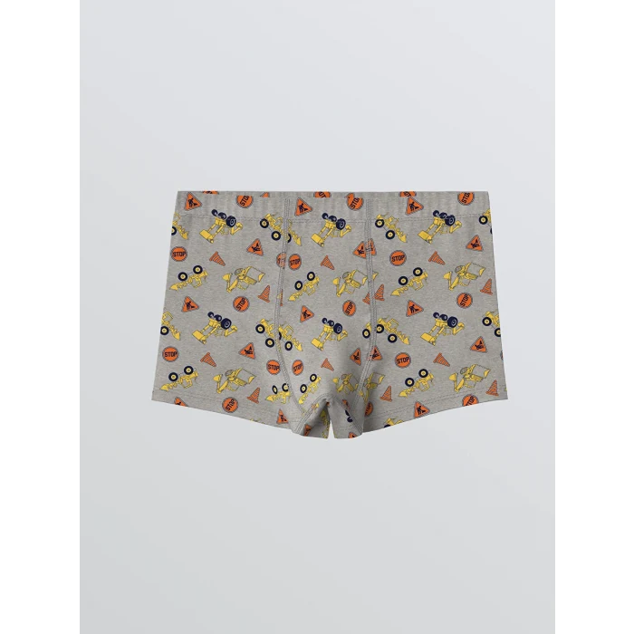 LCW Kids Gri Baskılı Erkek Çocuk Boxer 3lü