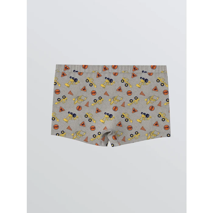LCW Kids Gri Baskılı Erkek Çocuk Boxer 3lü