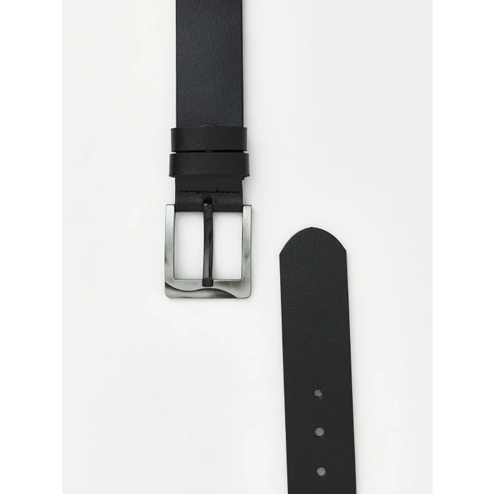 LCW ACCESSORIES Siyah Deri Görünümlü Erkek Kemer