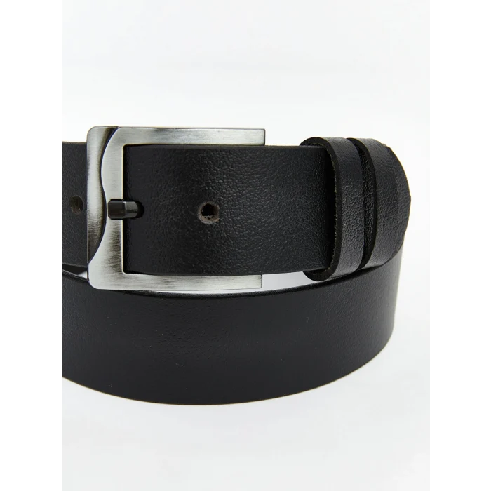 LCW ACCESSORIES Siyah Deri Görünümlü Erkek Kemer