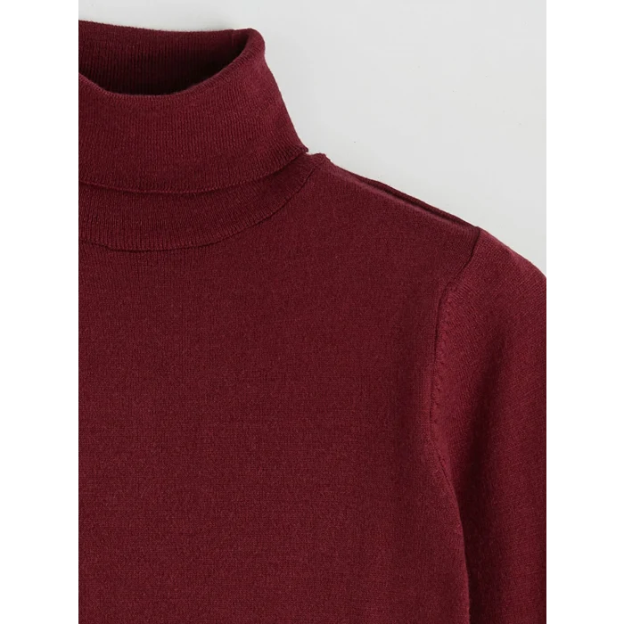 LCW Vision Bordo Balıkçı Yaka Kadın Triko Kazak