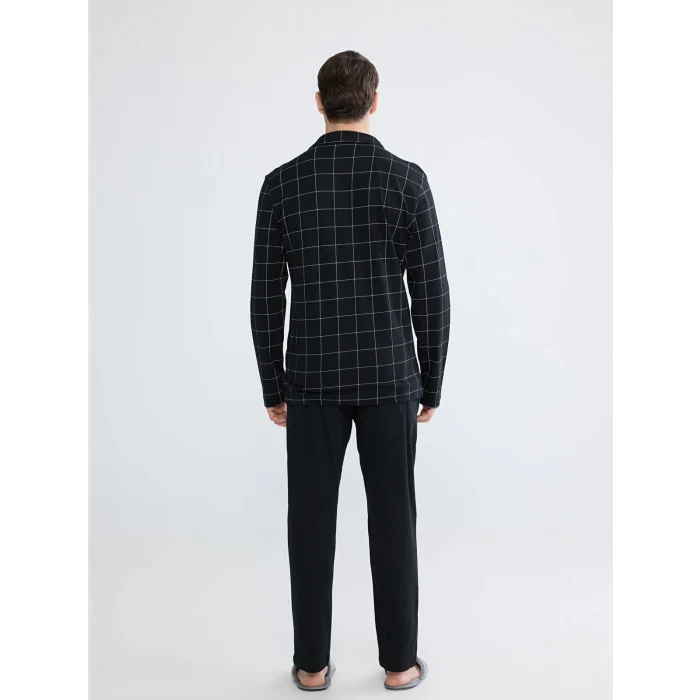 LC WAIKIKI Siyah Standart Kalıp Ekose Erkek Pijama Takım