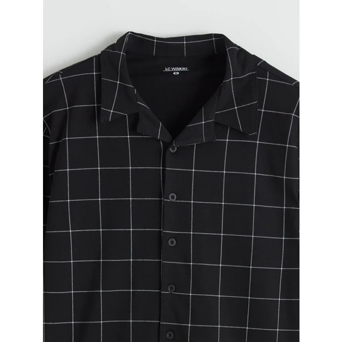 LC WAIKIKI Siyah Standart Kalıp Ekose Erkek Pijama Takım