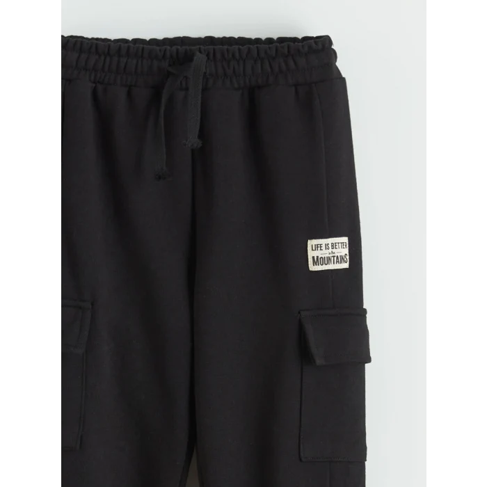 LCW Kids Siyah Kargo Cepli Erkek Çocuk Jogger Eşofman Altı