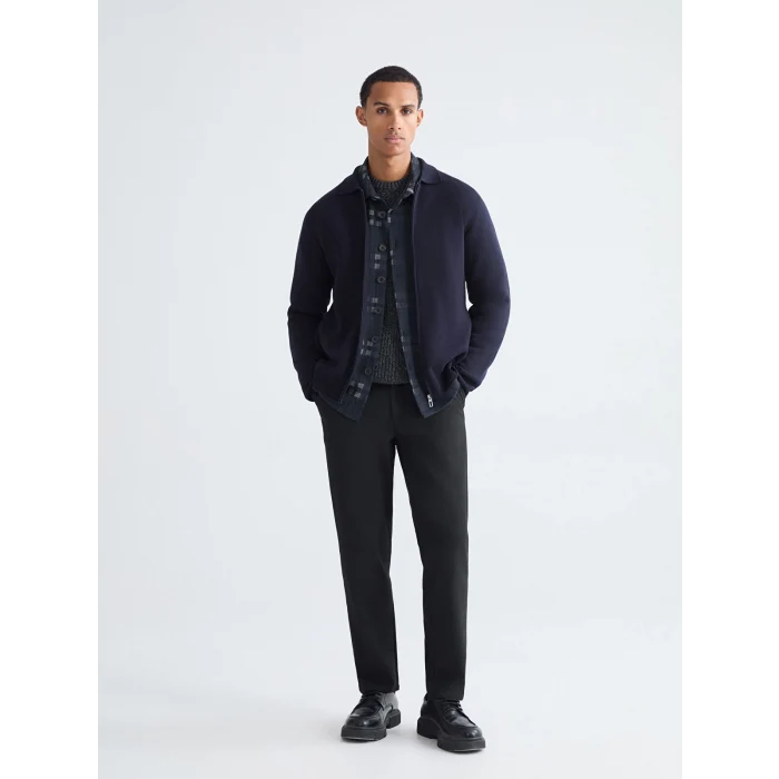 LCW Vision Siyah Standart Kalıp Armürlü Erkek Pantolon