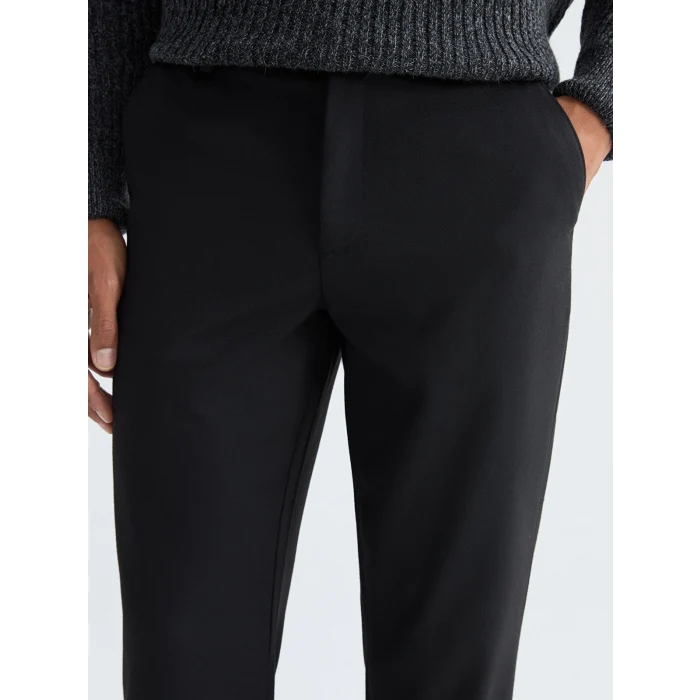 LCW Vision Siyah Standart Kalıp Armürlü Erkek Pantolon