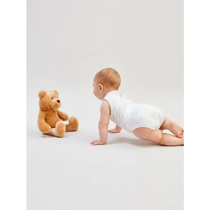 LCW baby Ekru Basic Erkek Bebek Çıtçıtlı Body 3lü