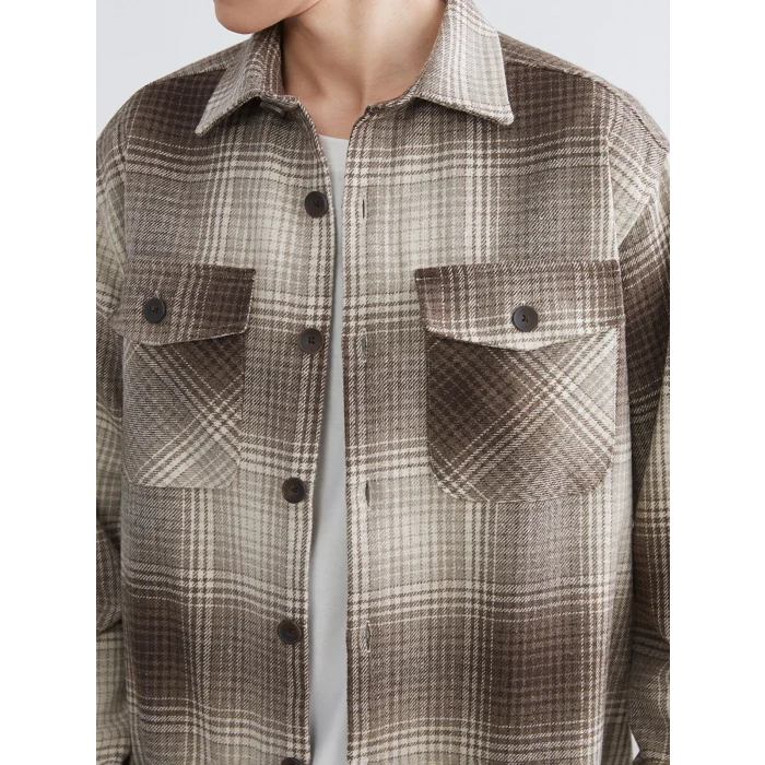 LCW Vision Kahverengi Regular Fit Ekose Erkek Oduncu Gömlek Ceket