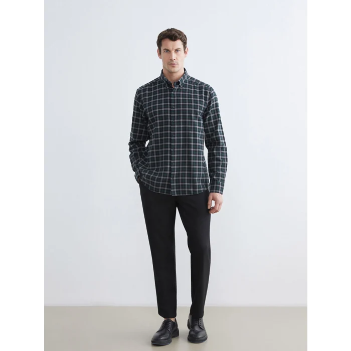 SOUTHBLUE Yeşil Regular Fit Ekose Erkek Oduncu Gömlek