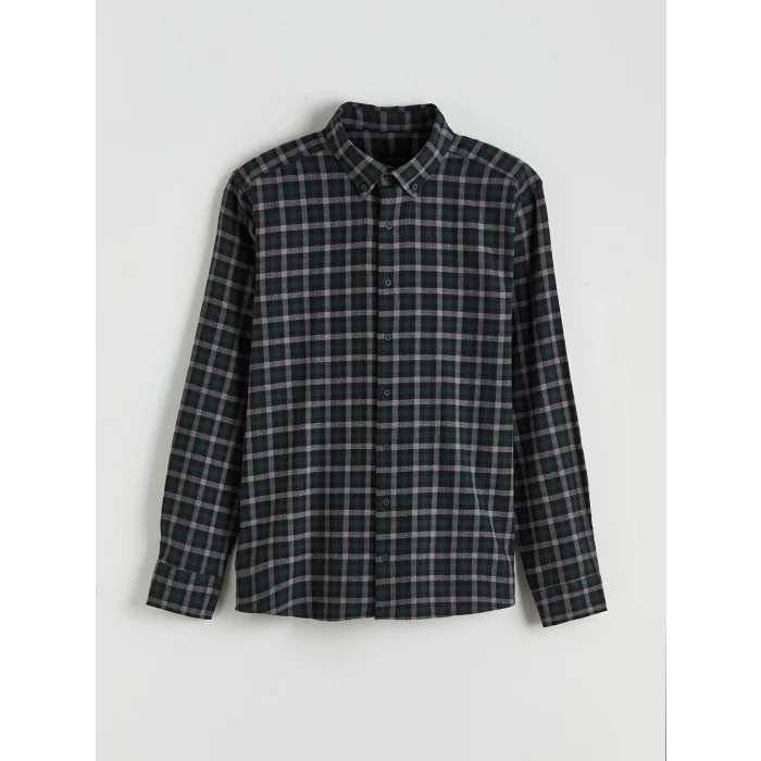 SOUTHBLUE Yeşil Regular Fit Ekose Erkek Oduncu Gömlek