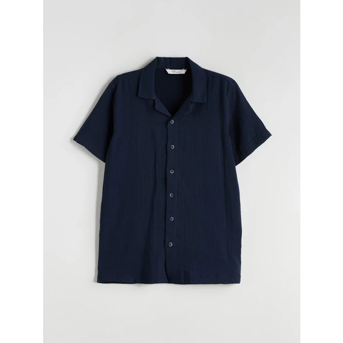 LCW Vision Lacivert Basic Kısa Kollu Erkek Çocuk Gömlek