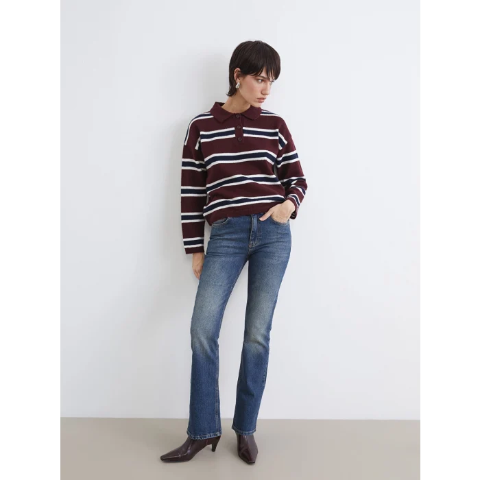 LCW Jeans İndigo Yüksek Bel Flare Kadın Jean Pantolon