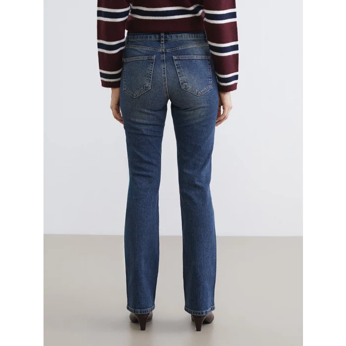 LCW Jeans İndigo Yüksek Bel Flare Kadın Jean Pantolon