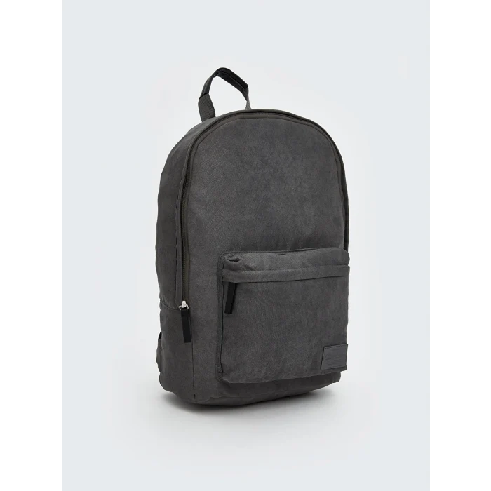 LCW ACCESSORIES Antrasit Düz Fermuarlı Erkek Sırt Çantası