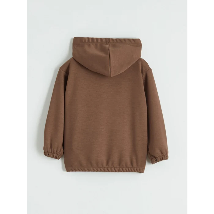 LCW baby Kahverengi Kapüşonlu Erkek Bebek Eşofman Takımı