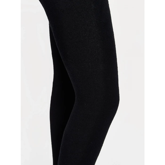 LCW Kids Siyah Basic Kız Çocuk Havlu Külotlu Çorap