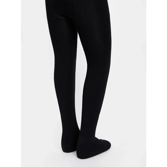 LCW Kids Siyah Basic Kız Çocuk Havlu Külotlu Çorap