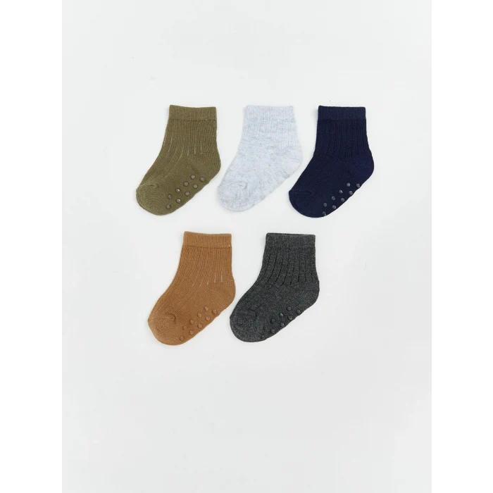 LCW baby Haki Basic Erkek Bebek Soket Çorap 5li