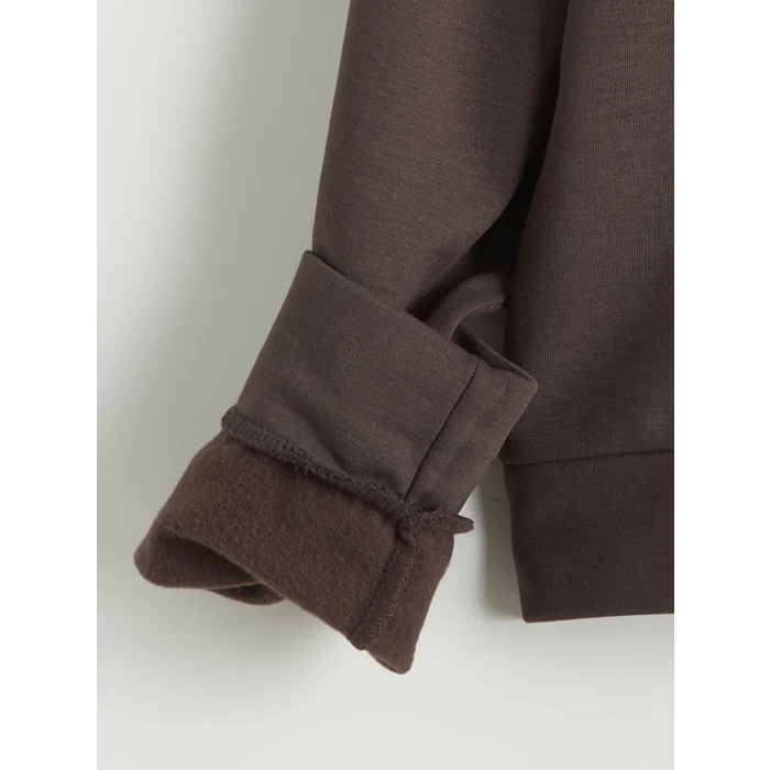 LCW Kids Kahverengi Dik Yaka Kız Çocuk Soft Touch Eşofman Takımı