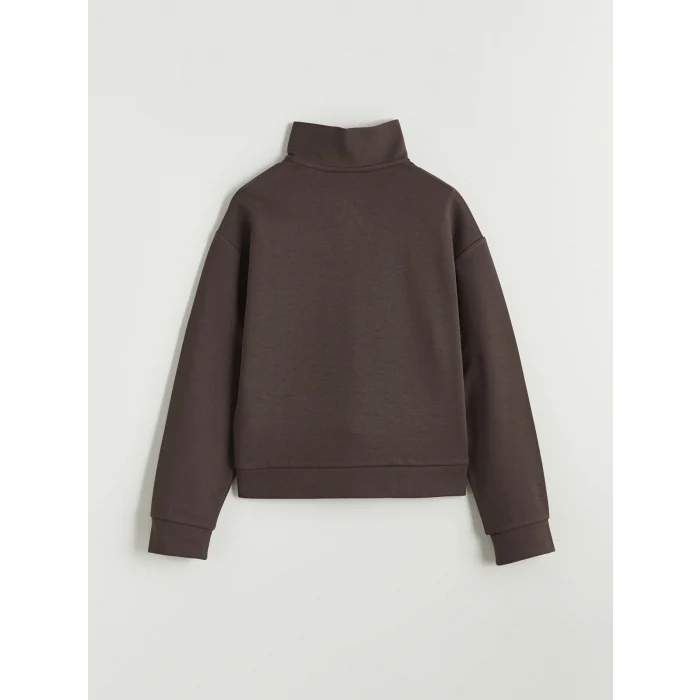 LCW Kids Kahverengi Dik Yaka Kız Çocuk Soft Touch Eşofman Takımı