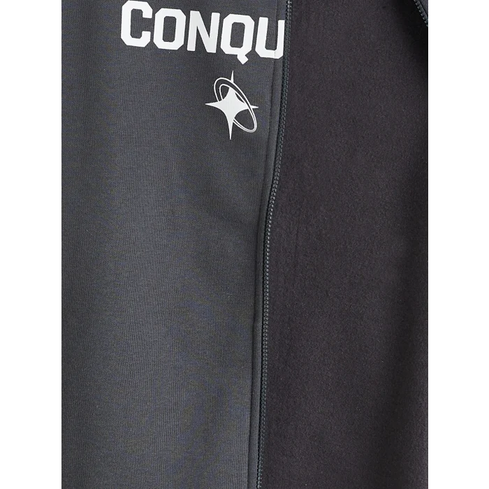 XSIDE Antrasit Rahat Kalıp Dik Yaka Erkek Fermuarlı Sweatshirt