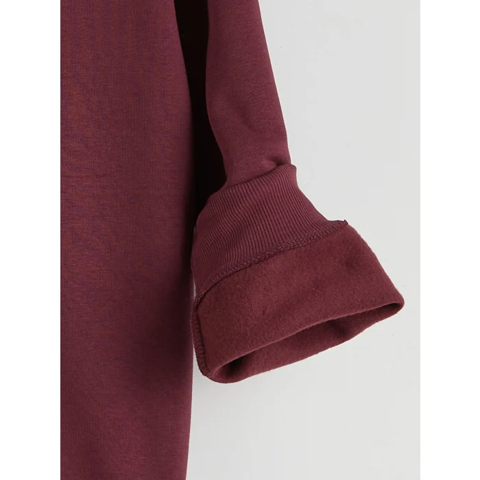 LCW Kids Mürdüm Kapüşonlu Kız Çocuk Kalın Sweatshirt