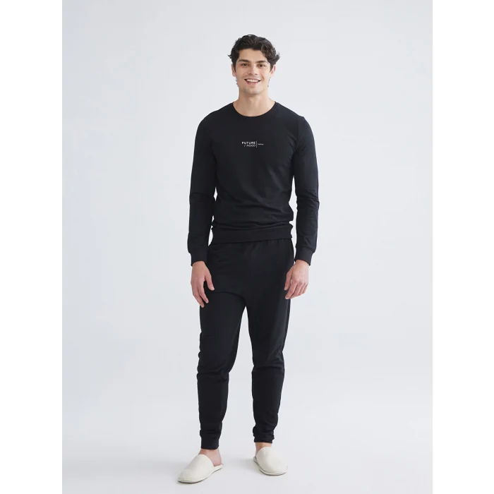 LC WAIKIKI Siyah Standart Kalıp Erkek Pijama Takımı