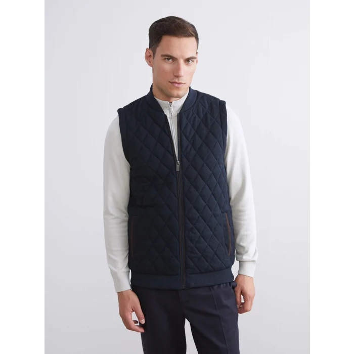 LCWAIKIKI Classic Lacivert Standart Kalıp Kolej Yaka Erkek Yelek