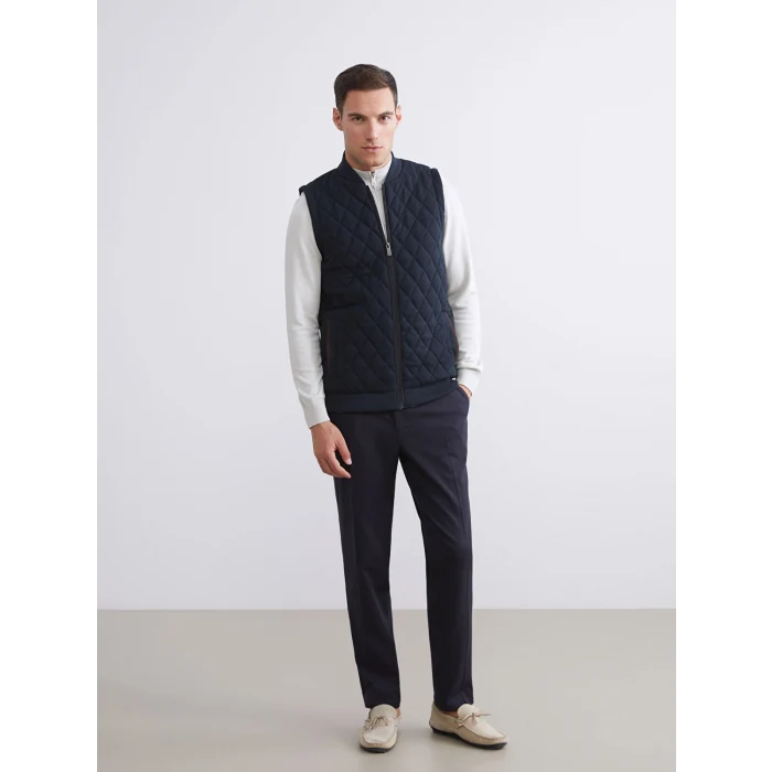 LCWAIKIKI Classic Lacivert Standart Kalıp Kolej Yaka Erkek Yelek