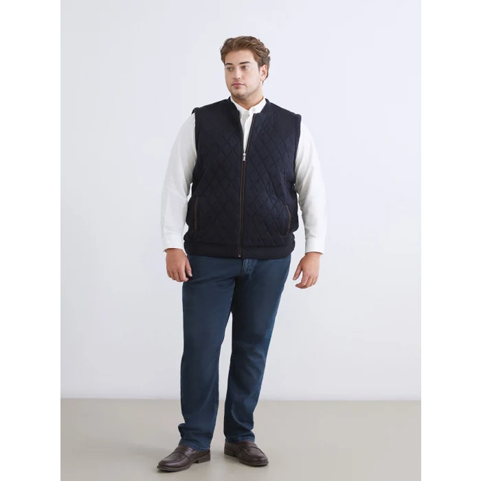 LCWAIKIKI Classic Lacivert Standart Kalıp Kolej Yaka Erkek Yelek