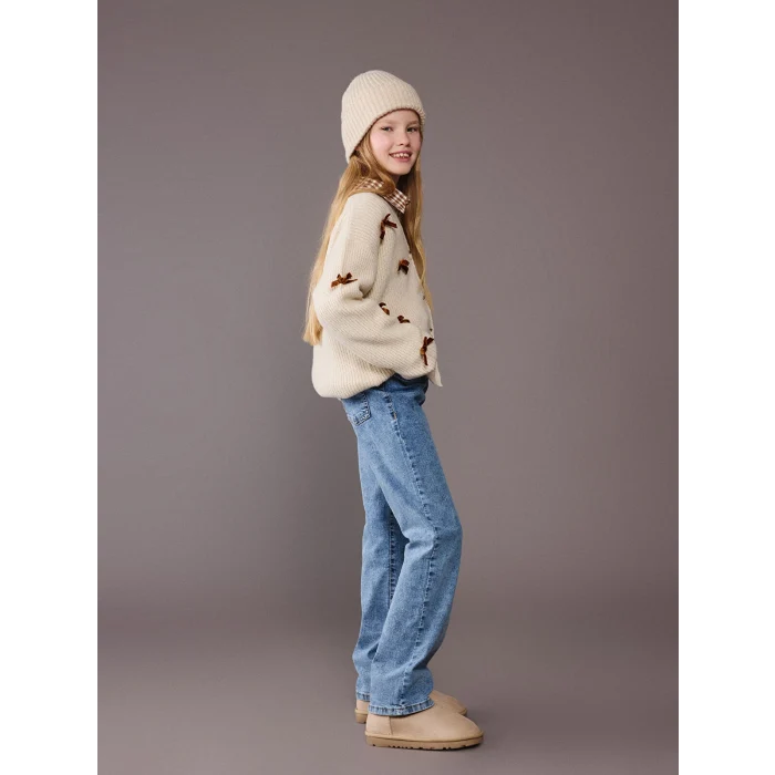 LCW Kids Mavi Slim Fit Kız Çocuk Jean Pantolon