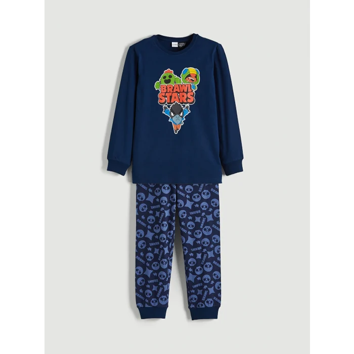 LCW Kids Lacivert Brawl Stars Baskılı Erkek Çocuk Pijama Takım