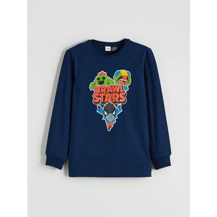 LCW Kids Lacivert Brawl Stars Baskılı Erkek Çocuk Pijama Takım