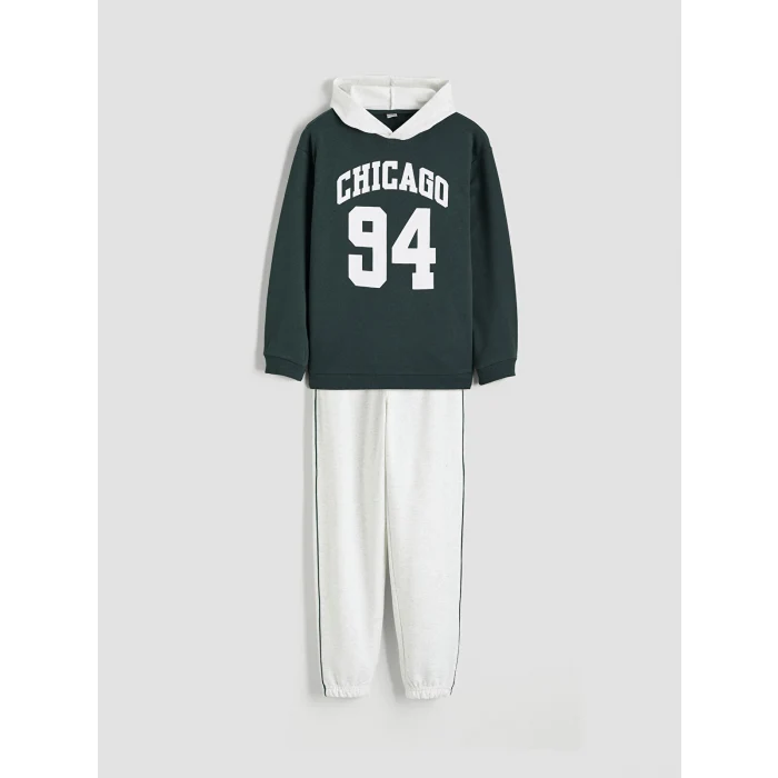 LCW Kids Yeşil Kapüşonlu Erkek Çocuk Eşofman Takım