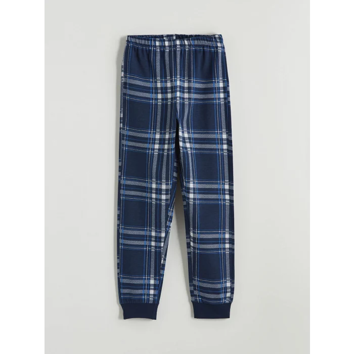 LCW Kids Gri Bisiklet Yaka Baskılı Erkek Çocuk Pijama Takım